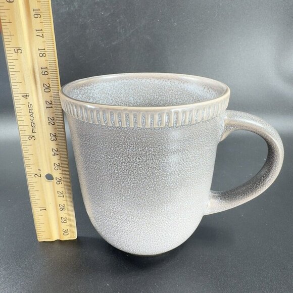 Pier 1 Easton Charcoal Gray Stoneware Coffee Mug Cup Set 2 Mugs Cups Ceramic - Picture 4 of 11